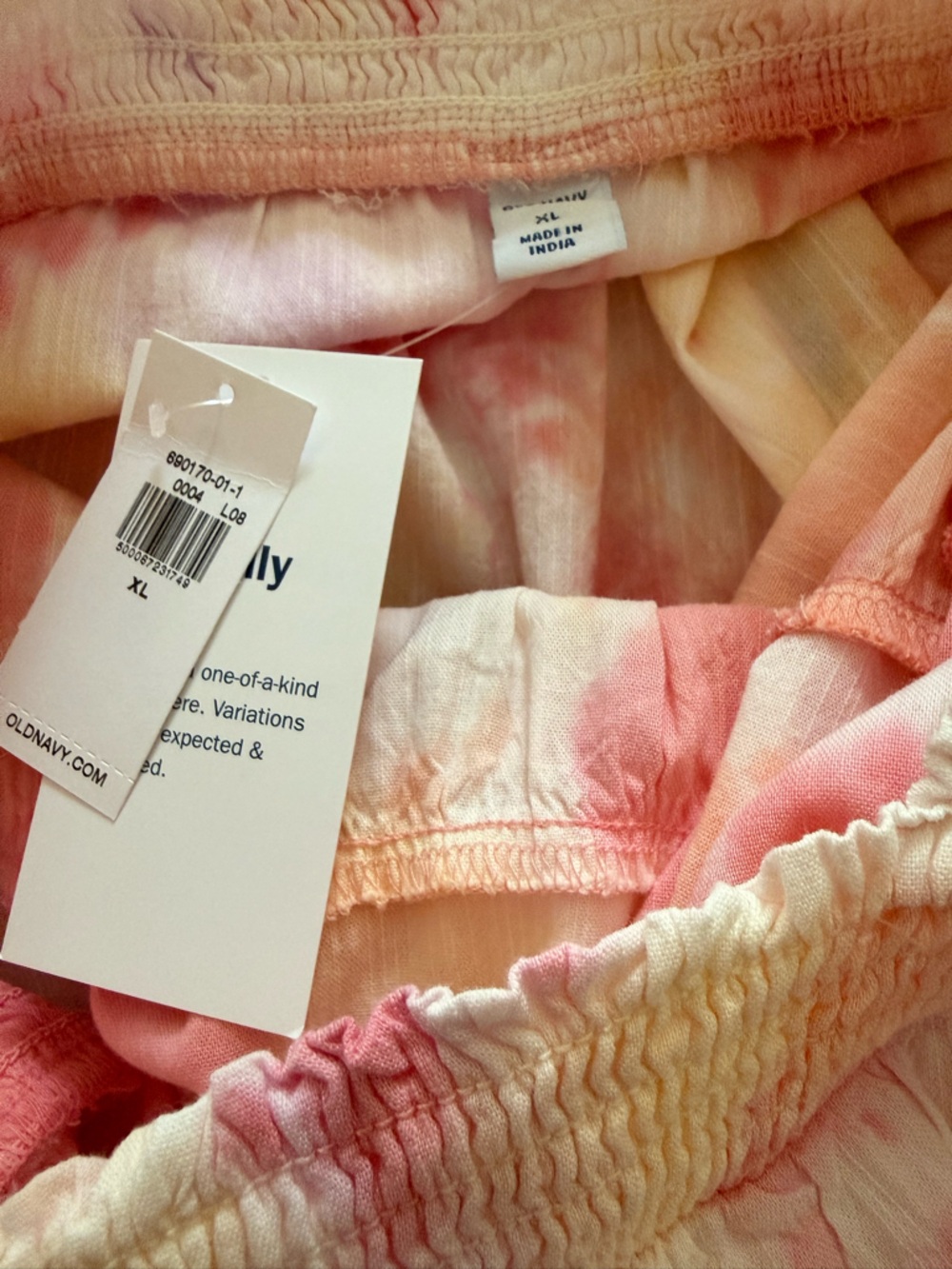 Brand New Old Navy Tie-Dye Tiered Maxi Sundress - Pink/Peach/Yellow - Picture 7 of 10
